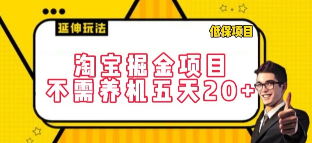淘宝掘金项目，不需养机，五天20+，每天只需要花三四个小时【揭秘】-一点通资源网