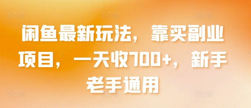 闲鱼最新玩法，靠买副业项目，一天收700+，新手老手通用【揭秘】-一点通资源网