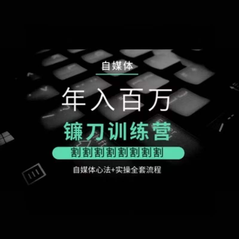 自媒体年入百万镰刀训练营，割割割割割割割割，自媒体心法+实操全套流程-一点通资源网