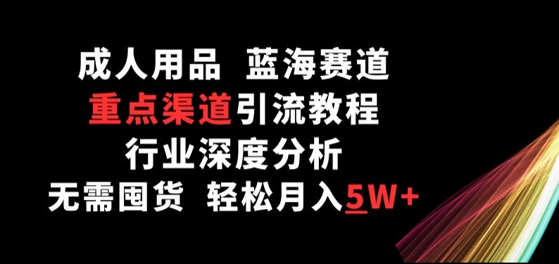 成人用品，蓝海赛道，重点渠道引流教程，行业深度分析，无需囤货，轻松月入5W+【揭秘】-一点通资源网