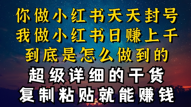 都知道小红书能引流私域变现，可为什么我能一天引流几十人变现上千，但你却频频封号违规被限流【揭秘】-一点通资源网
