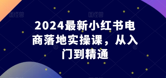 2024最新小红书电商落地实操课，从入门到精通-一点通资源网