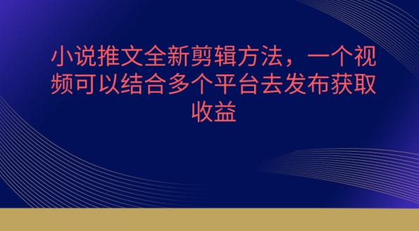 小说推文全新剪辑方法，一个视频可以结合多个平台去发布获取【揭秘】-一点通资源网