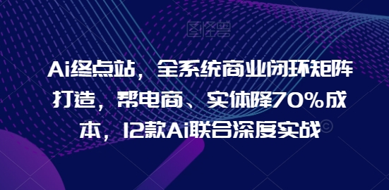 Ai终点站，全系统商业闭环矩阵打造，帮电商、实体降70%成本，12款Ai联合深度实战-一点通资源网