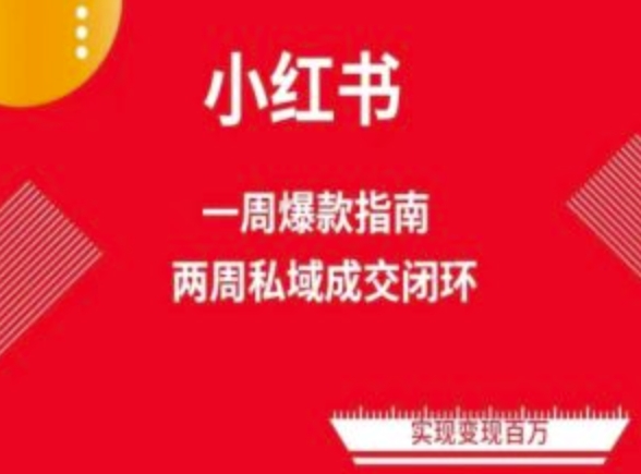 爆款小红书免费流量体系课程(两周变现)，小红书电商教程-一点通资源网