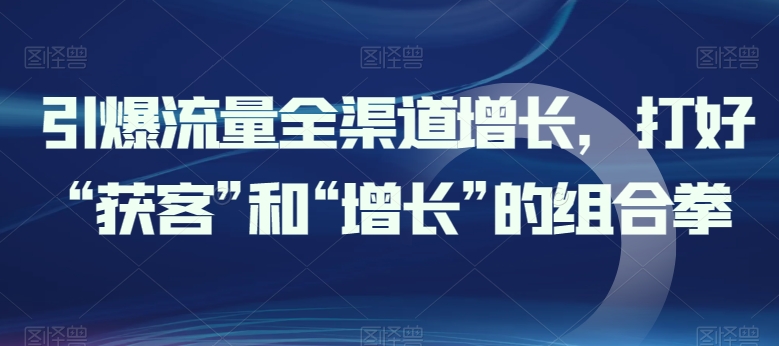 引爆流量全渠道增长，打好“获客”和“增长”的组合拳-一点通资源网