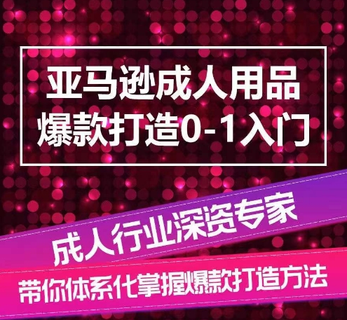 亚马逊成人用品爆款打造0-1入门，系统化讲解亚马逊成人用品爆款打造的流程-一点通资源网