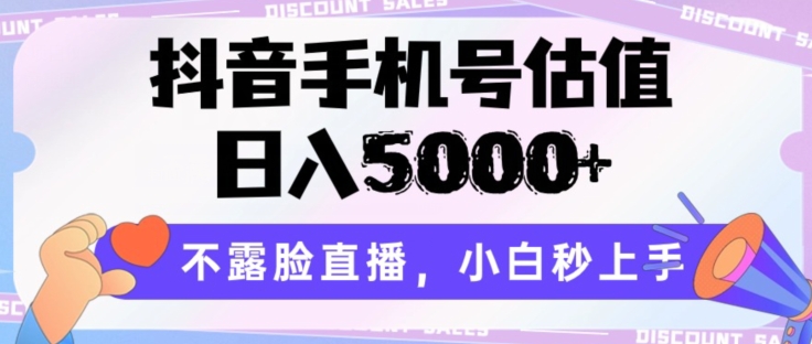 抖音手机号估值，日入5000+，不露脸直播，小白秒上手【揭秘】-一点通资源网