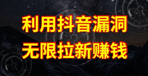 利用抖音链接漏洞，无限拉新赚钱【漏洞原理+操作流程】【揭秘】-一点通资源网