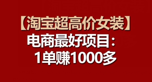 【淘宝超高价女装】电商最好项目：每一单都是高利润-一点通资源网