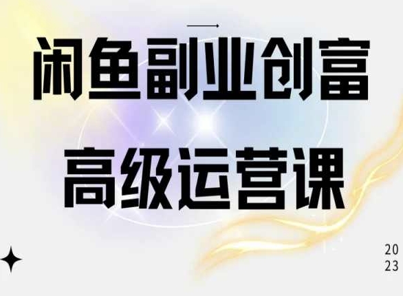 闲鱼电商运营高级课程，一部手机学会闲鱼开店赚钱-一点通资源网