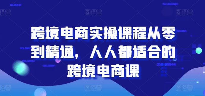 跨境电商实操课程从零到精通，人人都适合的跨境电商课-一点通资源网