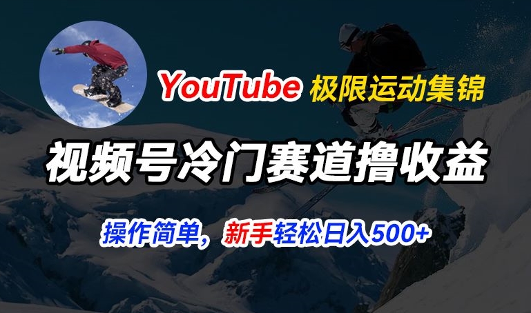 视频号冷门赛道撸收益，YouTube搬运极限运动集锦，暴力起号，操作简单流量高，轻松日入5张【揭秘】-一点通资源网