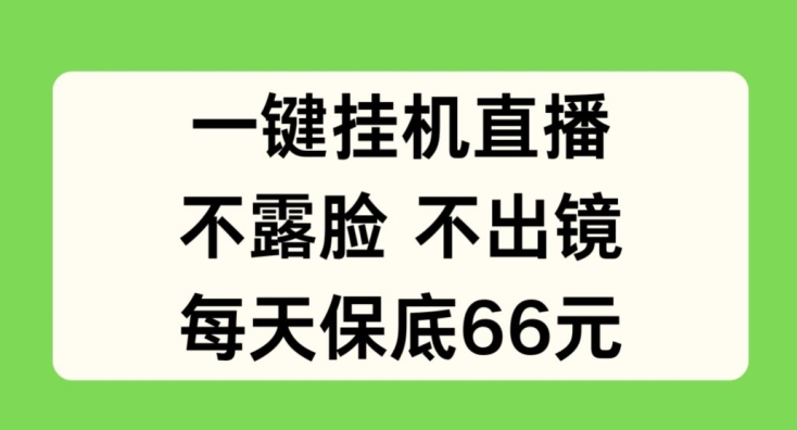 一键挂JI直播，不露脸不出境，每天保底66元【揭秘】-一点通资源网
