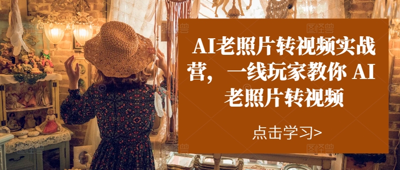 AI老照片转视频实战营，一线玩家教你AI老照片转视频-一点通资源网