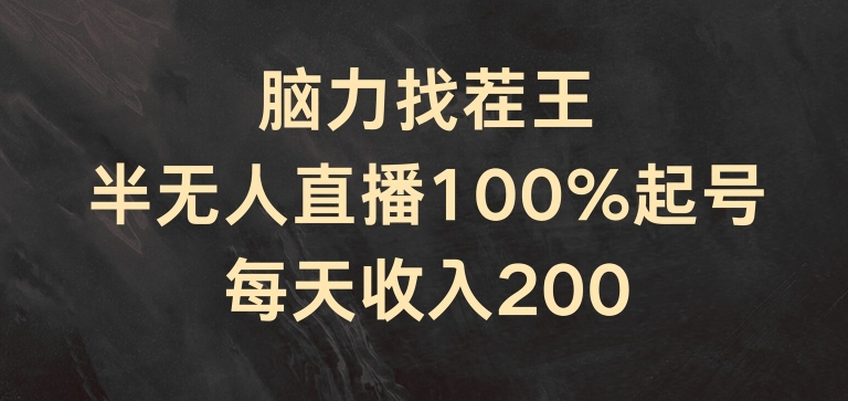 脑力找茬王，半无人直播100%起号，每天收入200+【揭秘】-一点通资源网