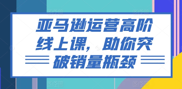 亚马逊运营高阶线上课，助你突破销量瓶颈-一点通资源网