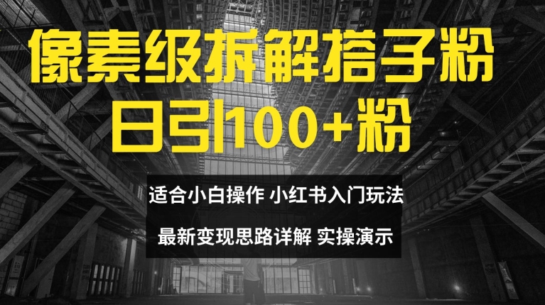 像素级拆解搭子粉，日引100+，小白看完可上手，最新变现思路详解【揭秘】-一点通资源网