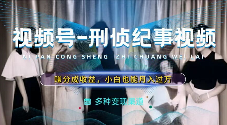 利用刑侦纪实视频，赚视频号分成计划收益，操作简单，新手小白轻松月入过万【揭秘】-一点通资源网