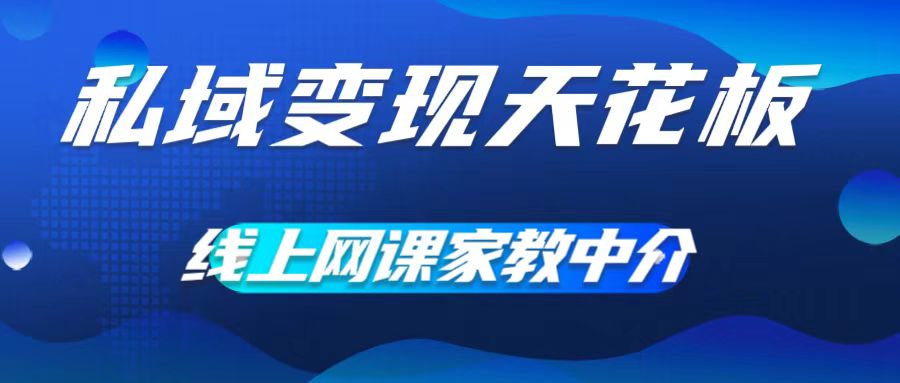 私域变现天花板，网课家教中介，只做渠道和流量，让大学生给你打工，0成本实现月入五位数【揭秘】-一点通资源网