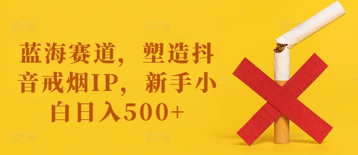 蓝海赛道，塑造抖音戒烟IP，新手小白日入500+【揭秘】-一点通资源网