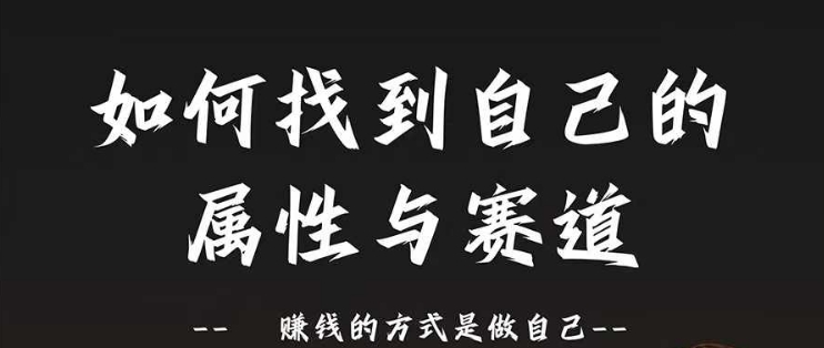 赛道和属性2.0：如何找到自己的属性与赛道，赚钱的方式是做自己-一点通资源网