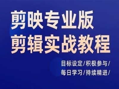 剪映专业版剪辑实战教程，目标设定/积极参与/每日学习/持续精进-一点通资源网