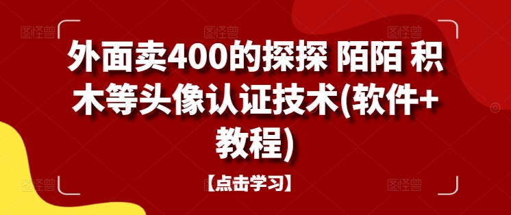 外面卖400的探探 陌陌 积木等头像认证技术(软件+教程)-一点通资源网