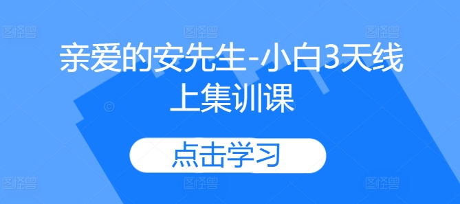 亲爱的安先生-小白3天线上集训课-一点通资源网