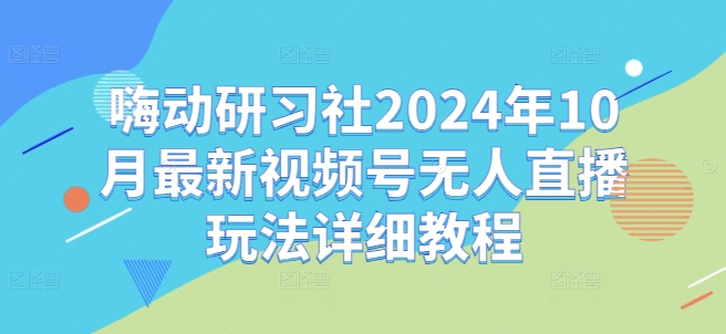 嗨动研习社2024年10月最新视频号无人直播玩法详细教程-一点通资源网