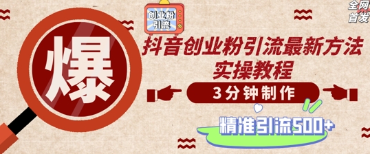 轻松制作创业类视频，一天被动加精准创业粉500+【揭秘】-一点通资源网