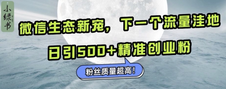 微信生态新宠小绿书：下一个流量洼地，日引500+精准创业粉，粉丝质量超高-一点通资源网