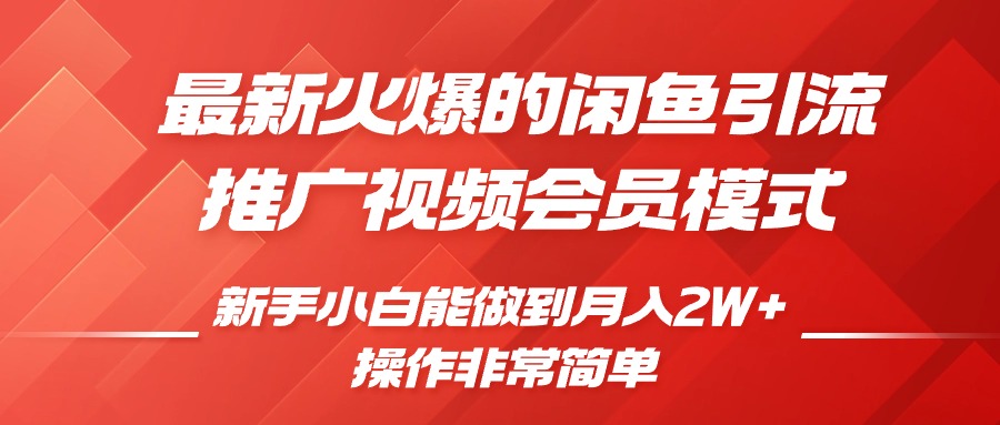 闲鱼引流推广影视会员，0成本就可以操作，新手小白月入过W+【揭秘】-一点通资源网