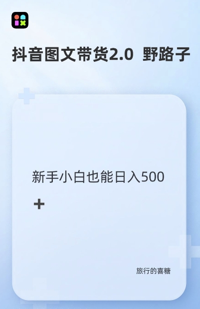 抖音图文带货野路子2.0玩法，暴力起号，单日收益多张，小白也可轻松上手【揭秘】-一点通资源网