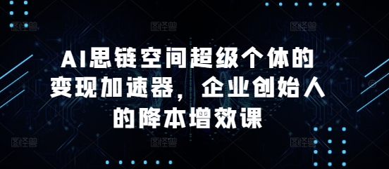 AI思链空间超级个体的变现加速器，企业创始人的降本增效课-一点通资源网