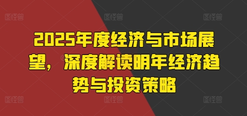2025年度经济与市场展望，深度解读明年经济趋势与投资策略-一点通资源网