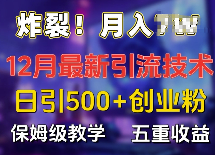 炸裂!揭秘12月最新日引流500+精准创业粉，多重收益保姆级教学-一点通资源网