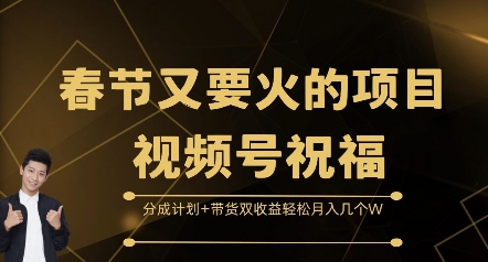春节又要火的项目视频号祝福，分成计划+带货双收益，轻松月入几个W【揭秘】-一点通资源网