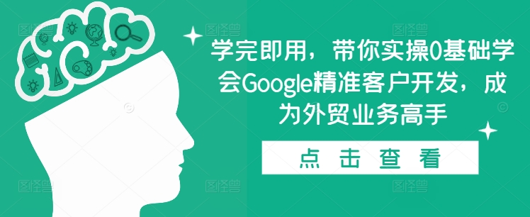学完即用，带你实操0基础学会Google精准客户开发，成为外贸业务高手-一点通资源网