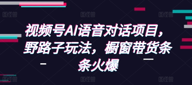视频号AI语音对话项目，野路子玩法，橱窗带货条条火爆-一点通资源网