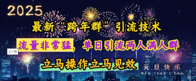 最新“跨年群”引流，流量非常猛，单日引流两人满人群，立马操作立马见效【揭秘】-一点通资源网