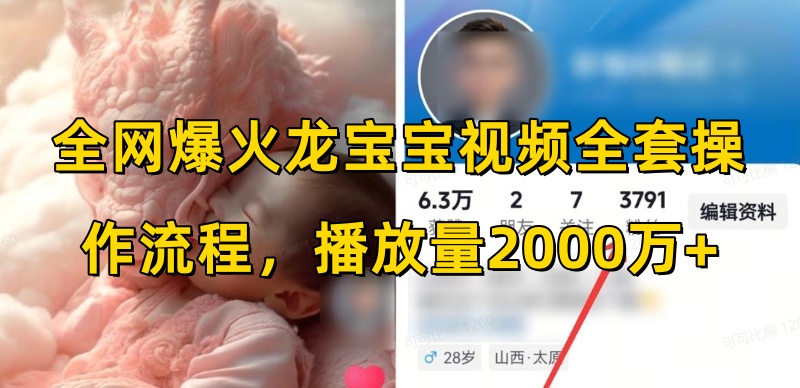 全网爆火龙宝宝视频全套操作流程，播放量2000万+-一点通资源网