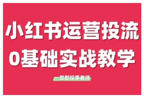 小红书运营投流，小红书广告投放从0到1的实战课，学完即可开始投放-一点通资源网