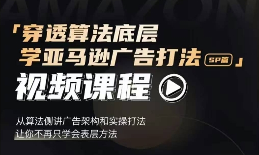 穿透算法底层，学亚马逊广告打法SP篇，从算法侧讲广告架构和实操打法，让你不再只学会表层方法-一点通资源网