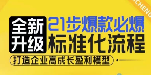 21步爆款必爆标准化流程，全新升级，打造企业高成长盈利模型-一点通资源网