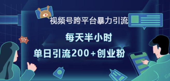 视频号跨平台暴力引流，每天半小时，单日引流200+精准创业粉-一点通资源网