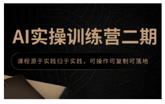 AI实操训练营二期，课程源于实践归于实践，可操作可复制可落地-一点通资源网