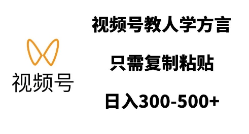 视频号教人学方言，只需复制粘贴，日入多张-一点通资源网
