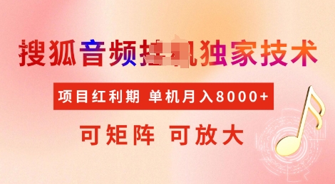 全网首发搜狐音频挂JI独家技术，项目红利期，可矩阵可放大，稳定月入8k【揭秘】-一点通资源网