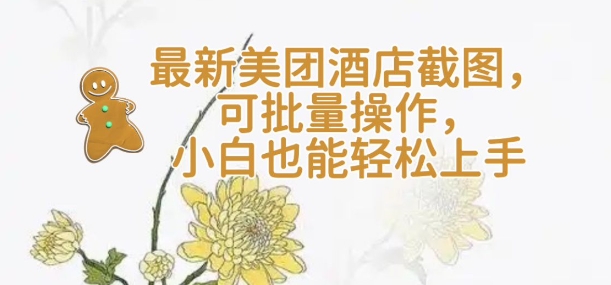 【轻云】最新美团酒店截图，可批量操作，小白也能轻松上手-一点通资源网